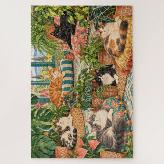 quebra-cabeça de 1000 peças de gatos de arte
