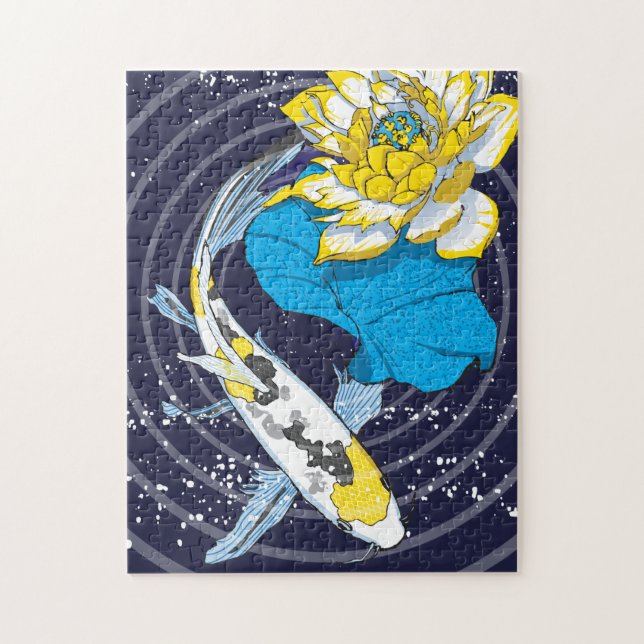 quebra-cabeça de 11x14 Koi e Lotus para Pessoas ce (Vertical)