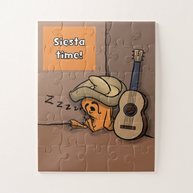 Quebra-cabeça de 30 peças do Frijole Frog Siesta (Vertical)