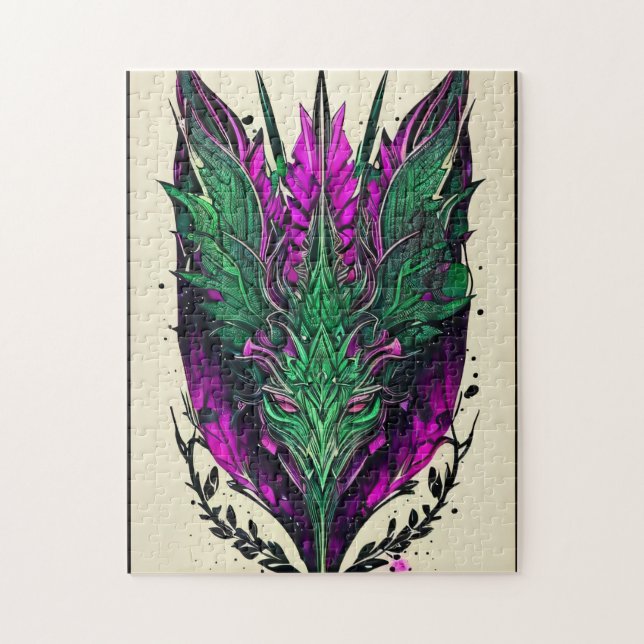 Quebra-cabeça de Abstrato de Esfinge Místico - 252 (Vertical)