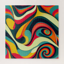 Quebra-cabeça de Abstrato de Retro Divertido