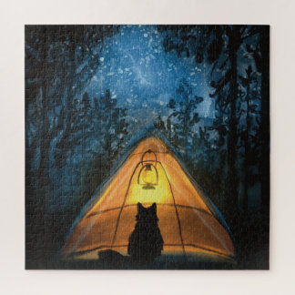Quebra-cabeça de Acampamento do Gato Assustador