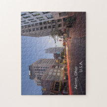 Quebra-cabeça de Akron, Ohio com caixa de presente