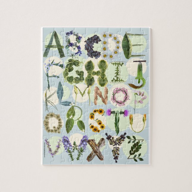 Quebra-cabeça de Alfabeto Flor Natureza | Crianças (Vertical)