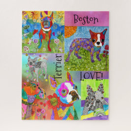 Quebra-cabeça de Amor Cute Terrier Boston - 520 pe