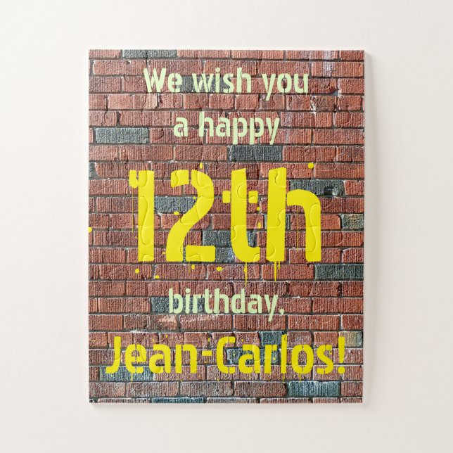 Quebra-cabeça de aniversário de 12 personalizado (Vertical)