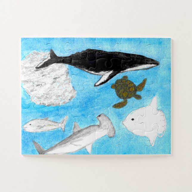 Quebra-cabeça de Aquarela de Oceanos, 30 partes (Horizontal)