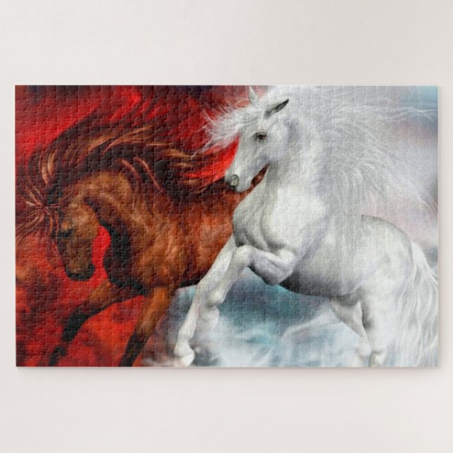 quebra-cabeça de ar e cavalos de incêndio (Horizontal)