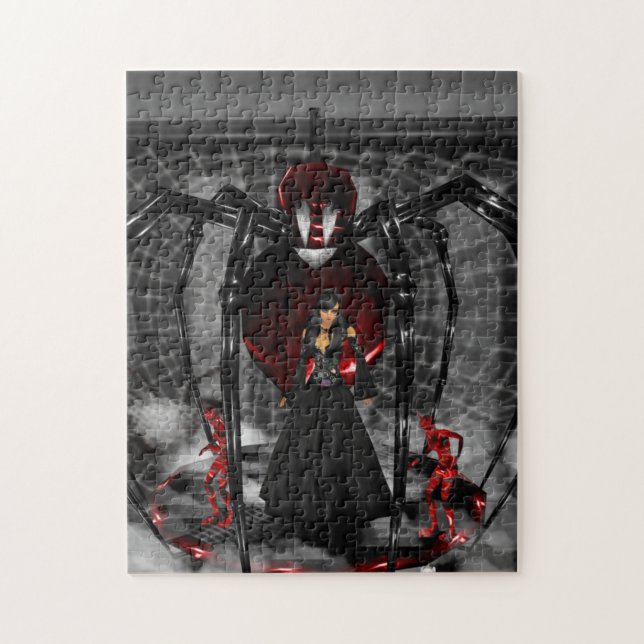 Quebra-cabeça de aranha gótico preto (Vertical)