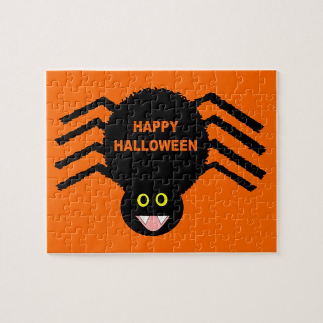 Quebra-cabeça de Aranha Negra Halloween (Horizontal)