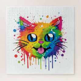 Quebra-cabeça de Arco Arco-Íris de Gato Dividido