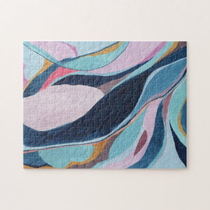 Quebra-cabeça de Arte Abstrata Colorida em Aquarel