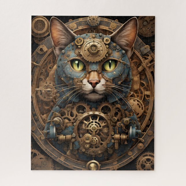 quebra-cabeça de arte AI de steampunk (Vertical)