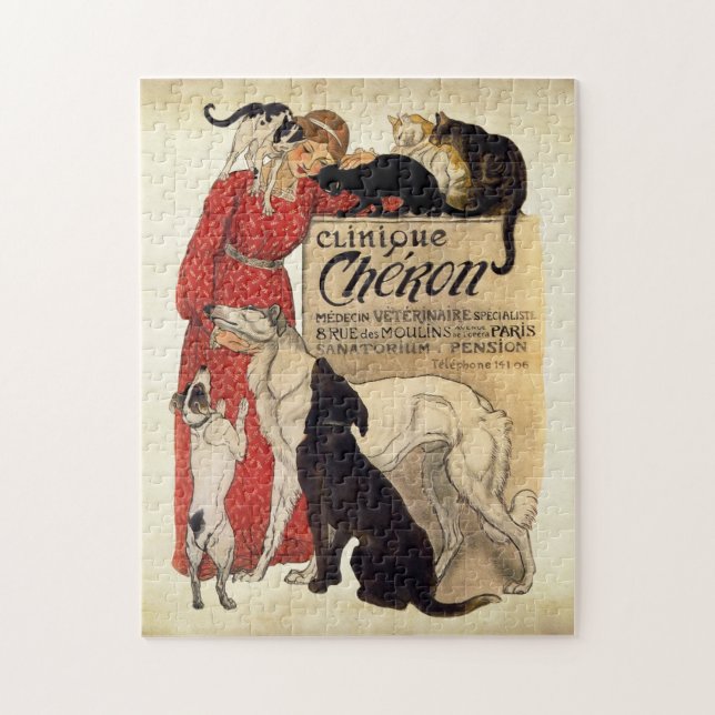 Quebra-cabeça de Arte Borzoi Vintage (Vertical)