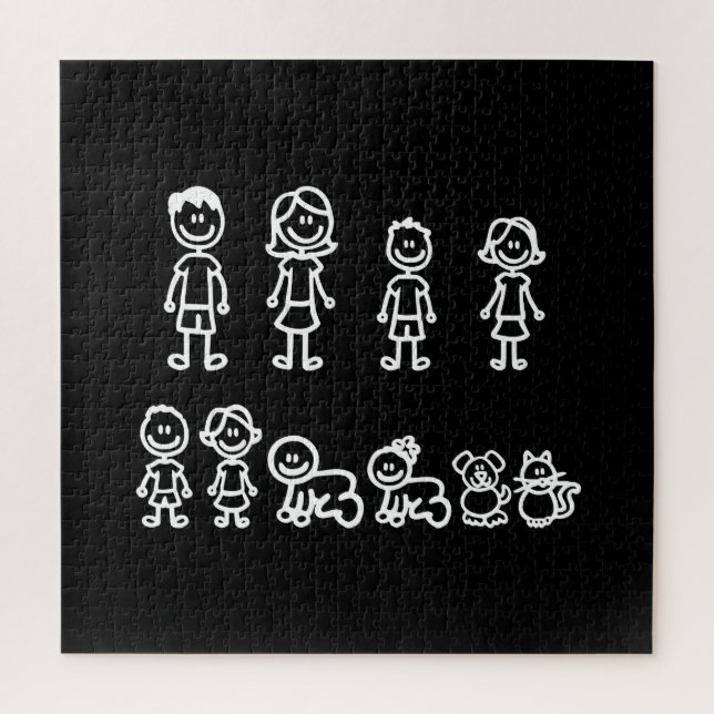 Quebra-cabeça de Arte da Família do Stick (Vertical)