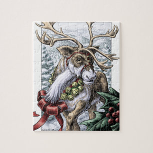 Quebra-cabeça De "arte da rena do feriado do Natal de Bels