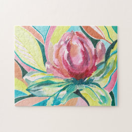 Quebra-cabeça de Arte de Aquarela Floral Colorida
