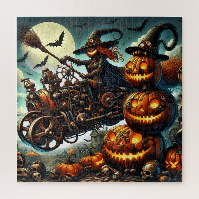 Quebra-cabeça de Arte de Bruxa Steampunk (Vertical)