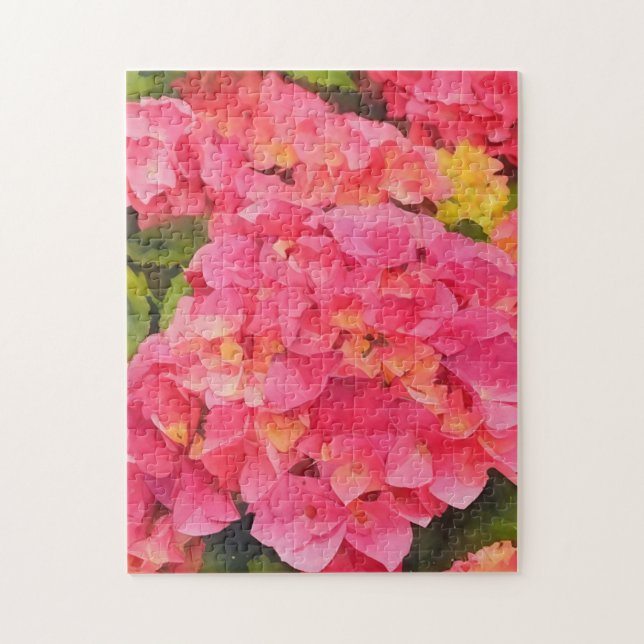 Quebra-cabeça de Arte de Flores de Hortênsia (Vertical)