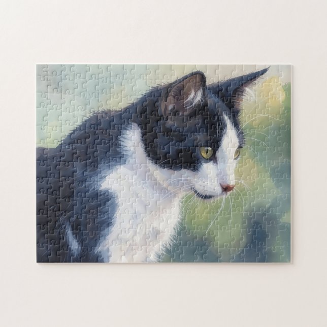 Quebra-cabeça de Arte de Gato Smoking (Horizontal)