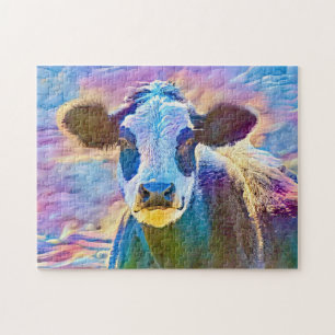 Quebra-cabeça de Arte de Vaca Colorida