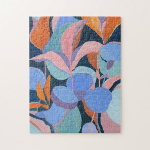 Quebra-cabeça de Arte em Aquarela Abstrata Botânic