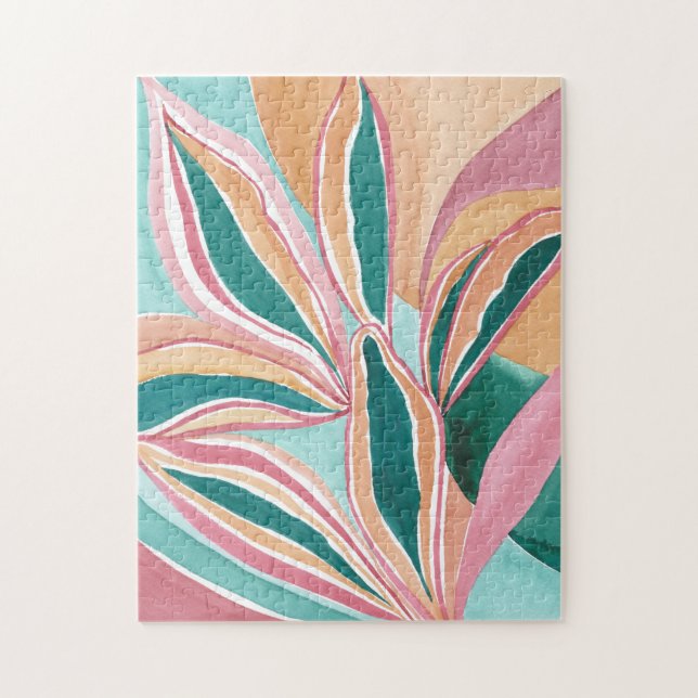 Quebra-cabeça de Arte em Aquarela Abstrata Botânic (Vertical)
