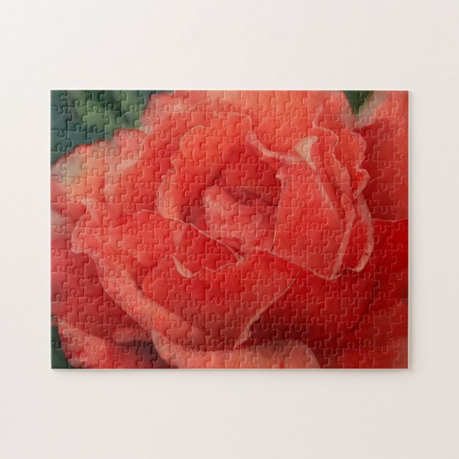 Quebra-cabeça de Arte Flor de Rosa vermelha de Pês (Horizontal)