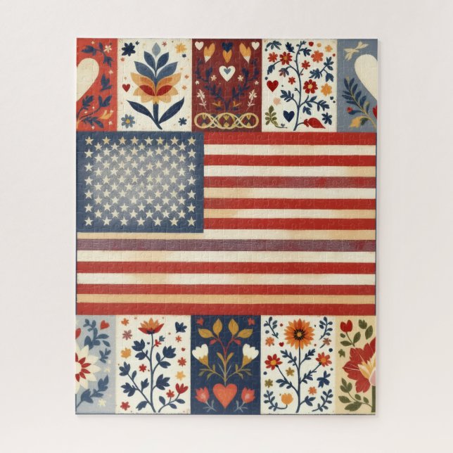 Quebra-cabeça de Arte Folclórica Patriótica (Vertical)
