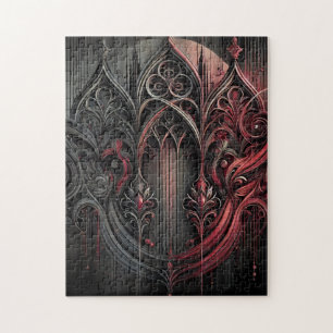 Quebra-cabeça de Arte Gótica - Design de Vermelho
