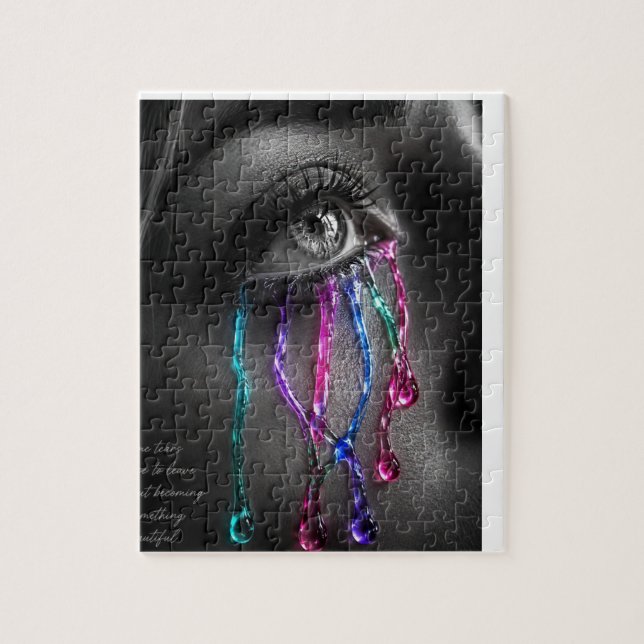 Quebra-Cabeça de Arte Ocular Gótico Lágrimas Preci (Vertical)