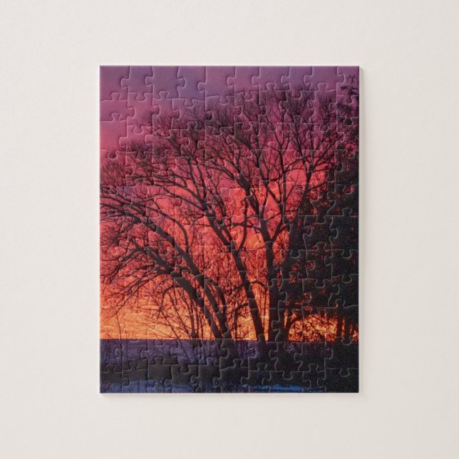 Quebra-cabeça de Árvore e Sunset (Vertical)