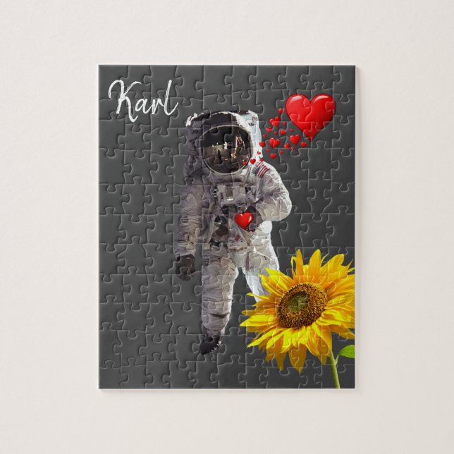 Quebra-cabeça de astronauta de girassol (Vertical)