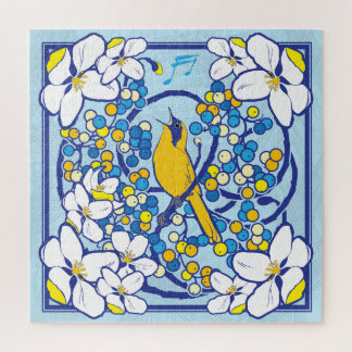 quebra-cabeça de aves canoras quadradas 20x20 para