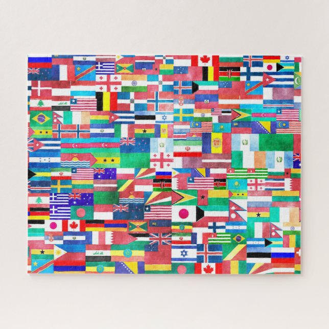 quebra-cabeça de bandeiras mundiais (Horizontal)