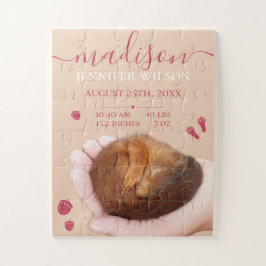 Quebra-cabeça de bebê com estatísticas de natalida