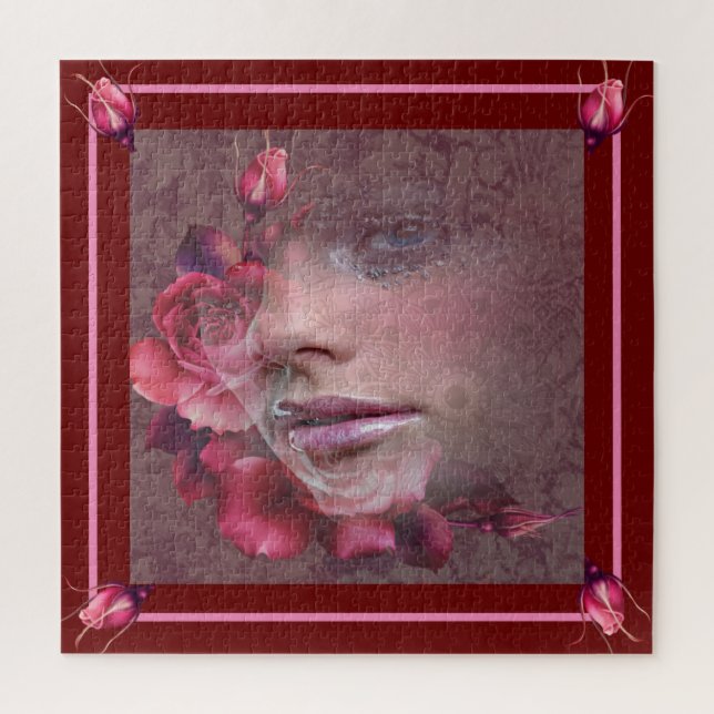 Quebra-cabeça de Beleza Colorida rosa (Vertical)