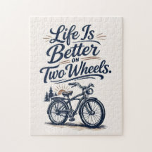 Quebra-cabeça de Bicicleta "A Vida é Melhor em Dua
