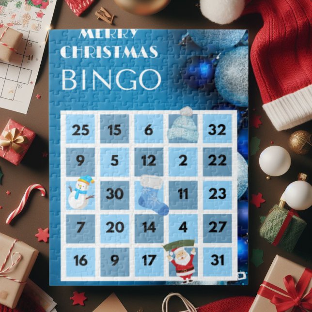 Quebra-cabeça de Bingo Jigsera de Natal Azul e Bra (Criador carregado)