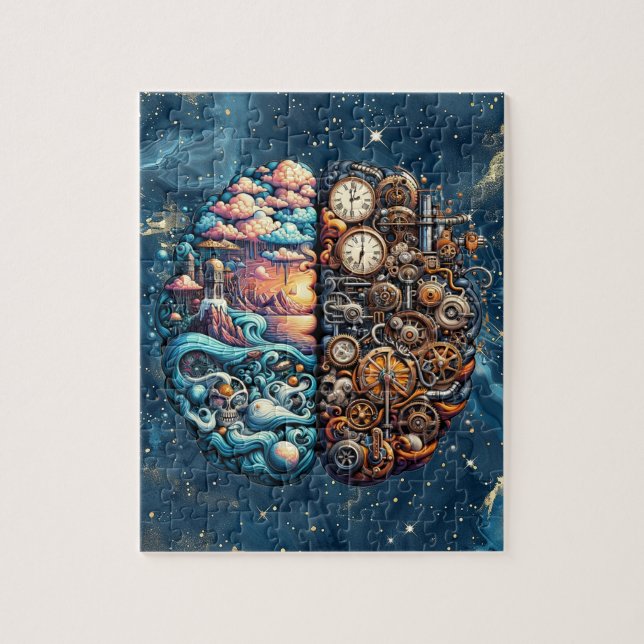 Quebra-cabeça de Brainstorming Steampunk (Vertical)