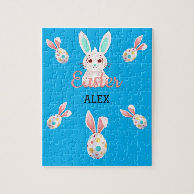 quebra-cabeça DE BUNNY COM OVOS E NOME ESPECIFICAD (Vertical)