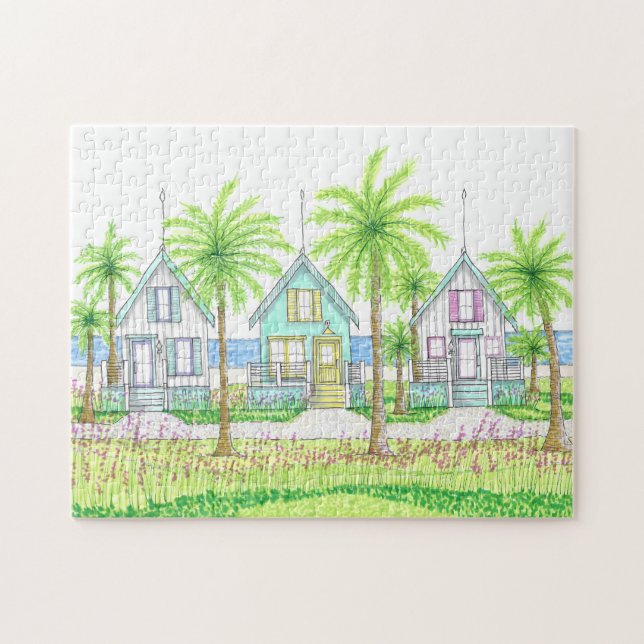 Quebra-cabeça de Cabana Tropical na Praia (Horizontal)