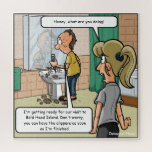 Quebra-cabeça de Cabeça Balsa Engraçado<br><div class="desc">Este quebra-cabeça de quebra-cabeça humorístico mostra um homem ansioso para ir de férias com sua esposa para a Ilha Bald Head. Completamente mal-entendido que ele e sua esposa não precisam ser carecas para as férias lá, ele começa a barbear todo o cabelo. Quando a esposa entra no banheiro, chocada com...</div>