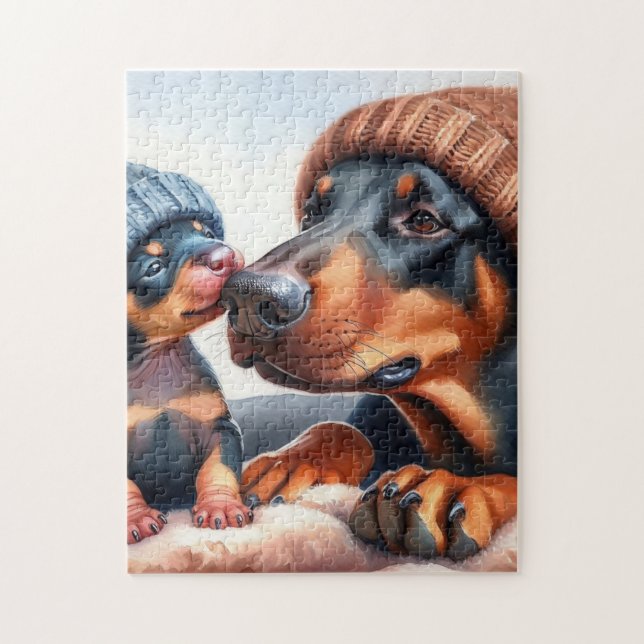 Quebra-cabeça de Cachorro Fofo — Presente de Natal (Vertical)