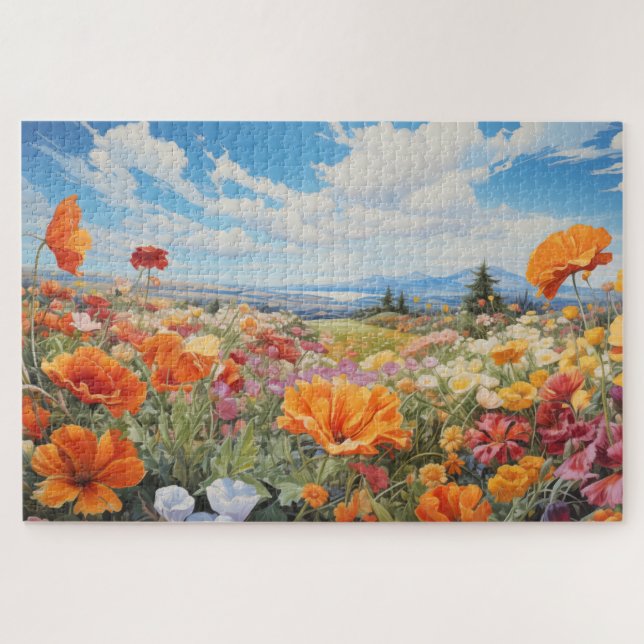 Quebra-cabeça de campo de flores, 1014 pcs. 30"x20 (Horizontal)