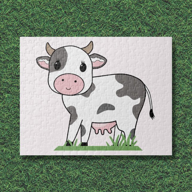 Quebra-cabeça de Cartoon de Vaca (Cute Cow Cartoon Puzzle)