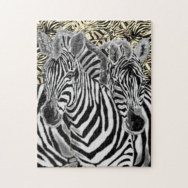 Quebra-cabeça de Casal de Zebra (Vertical)