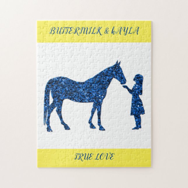 quebra-cabeça DE CAVALO "VERDADEIRO AMOR" COM NOME (Vertical)