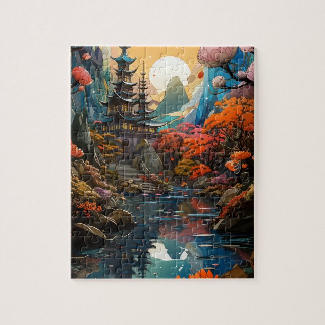 Quebra-cabeça de cenário japonês (Vertical)