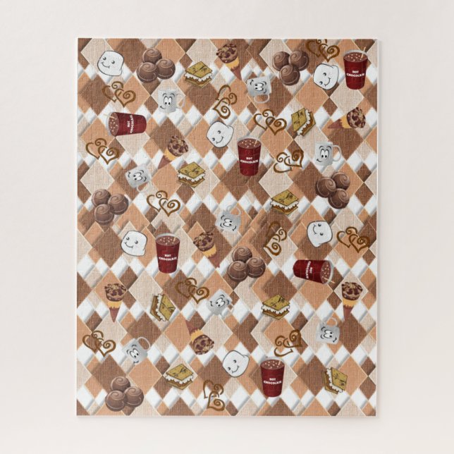 Quebra-cabeça de chocolate quente marshmallow (Vertical)